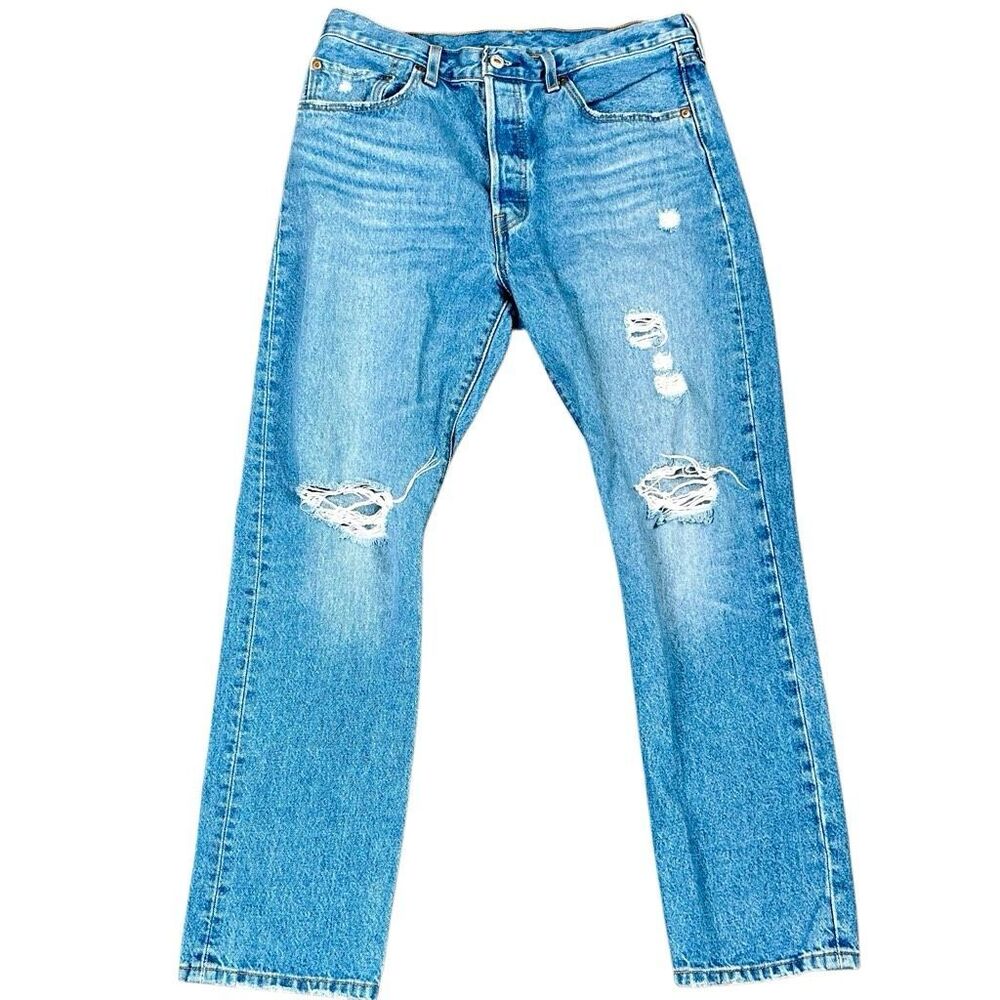 Levi's 501 Classic Distressed Straight Leg Button Fly 31 x 30